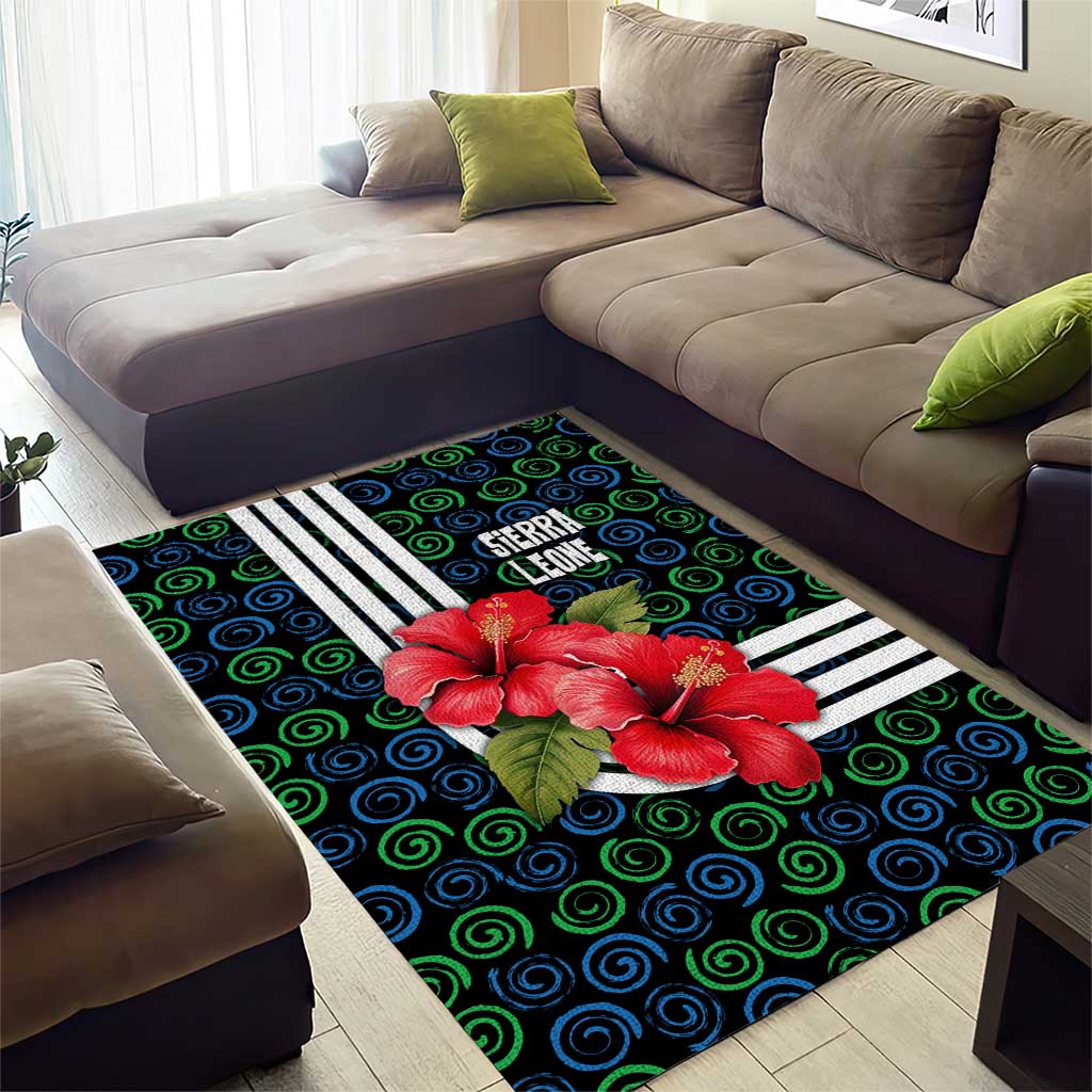 Sierra Leone Area Rug Red Hibiscus Floral Design