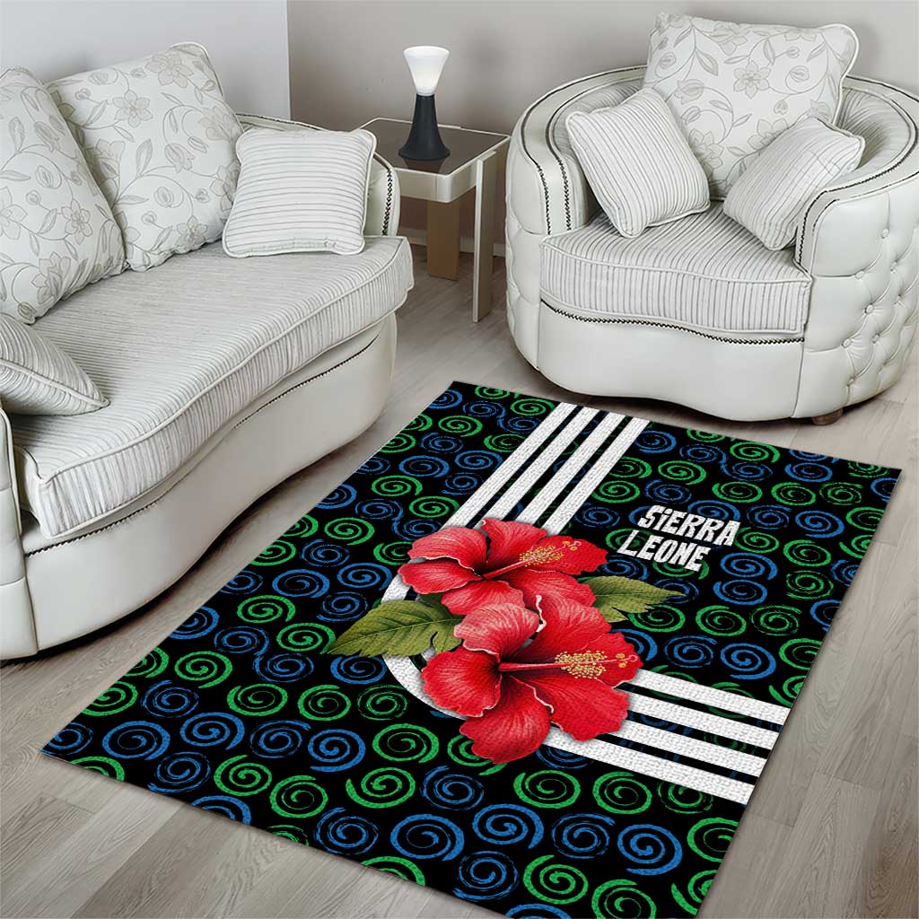 Sierra Leone Area Rug Red Hibiscus Floral Design