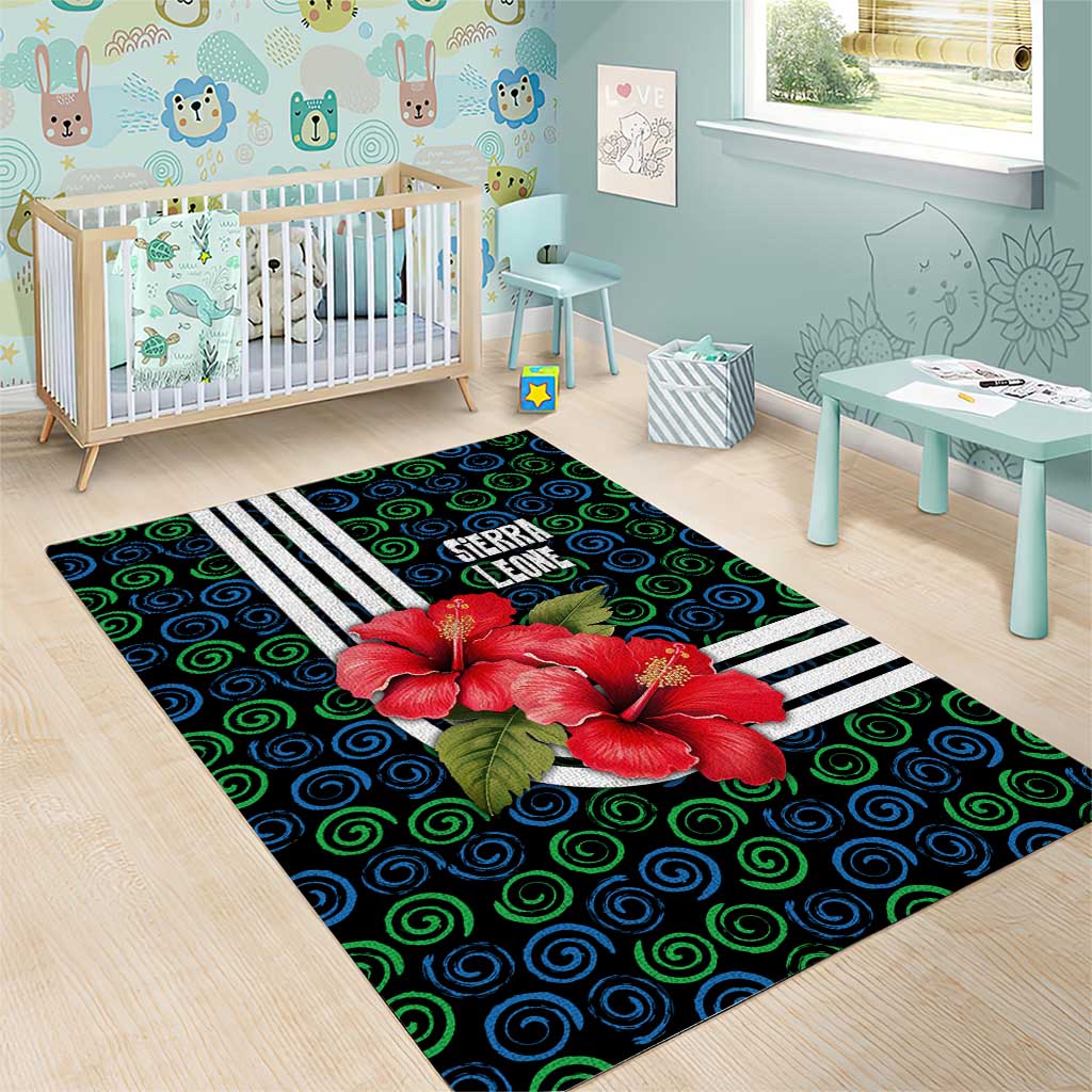 Sierra Leone Area Rug Red Hibiscus Floral Design