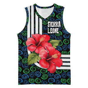 Sierra Leone Basketball Jersey Red Hibiscus Floral Design - African Pride