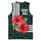 Sierra Leone Basketball Jersey Red Hibiscus Floral Design - African Pride