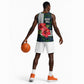 Sierra Leone Basketball Jersey Red Hibiscus Floral Design - African Pride