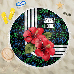 Sierra Leone Beach Blanket Red Hibiscus Floral Design