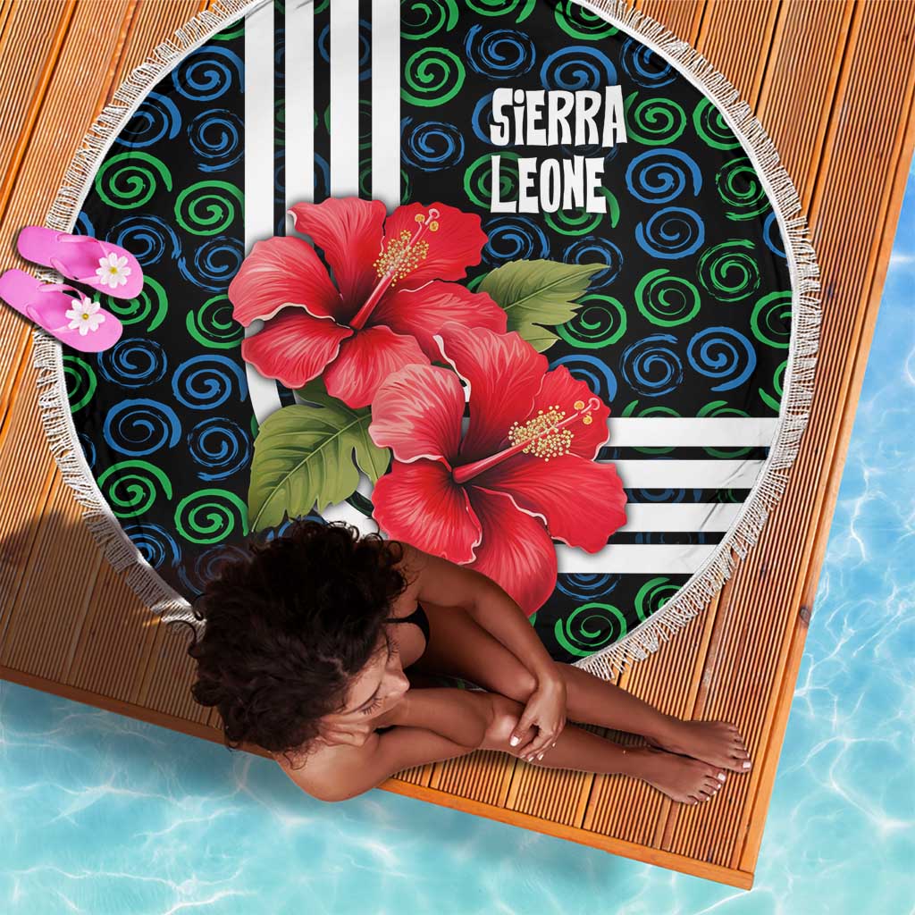 Sierra Leone Beach Blanket Red Hibiscus Floral Design
