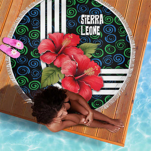 Sierra Leone Beach Blanket Red Hibiscus Floral Design