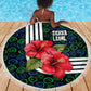 Sierra Leone Beach Blanket Red Hibiscus Floral Design
