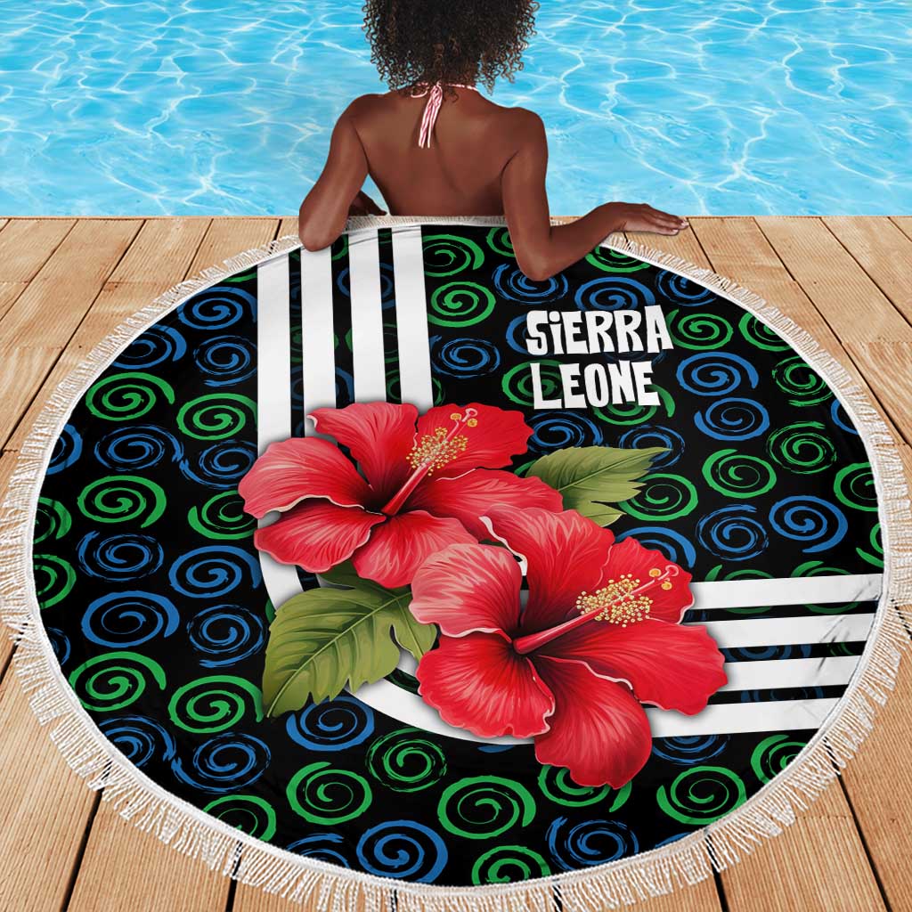 Sierra Leone Beach Blanket Red Hibiscus Floral Design