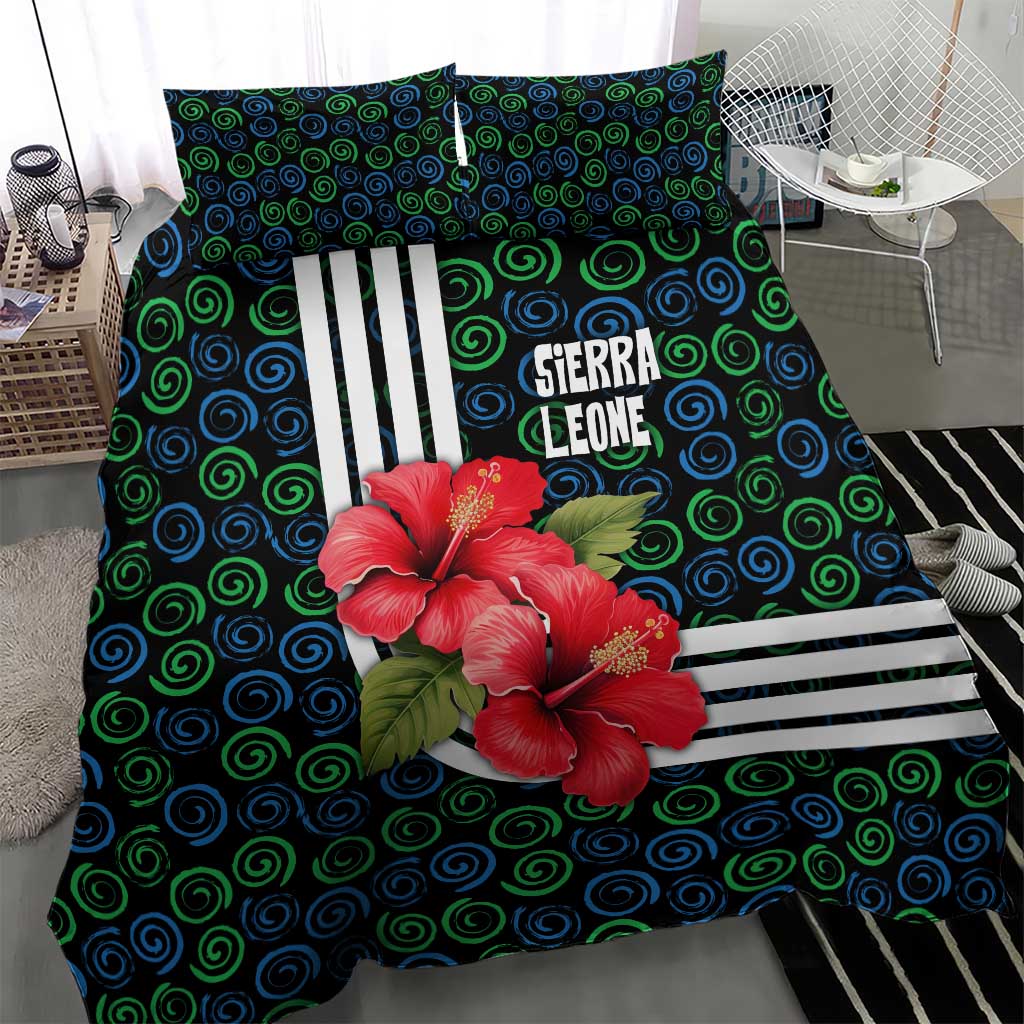 Sierra Leone Bedding Set Red Hibiscus Floral Design