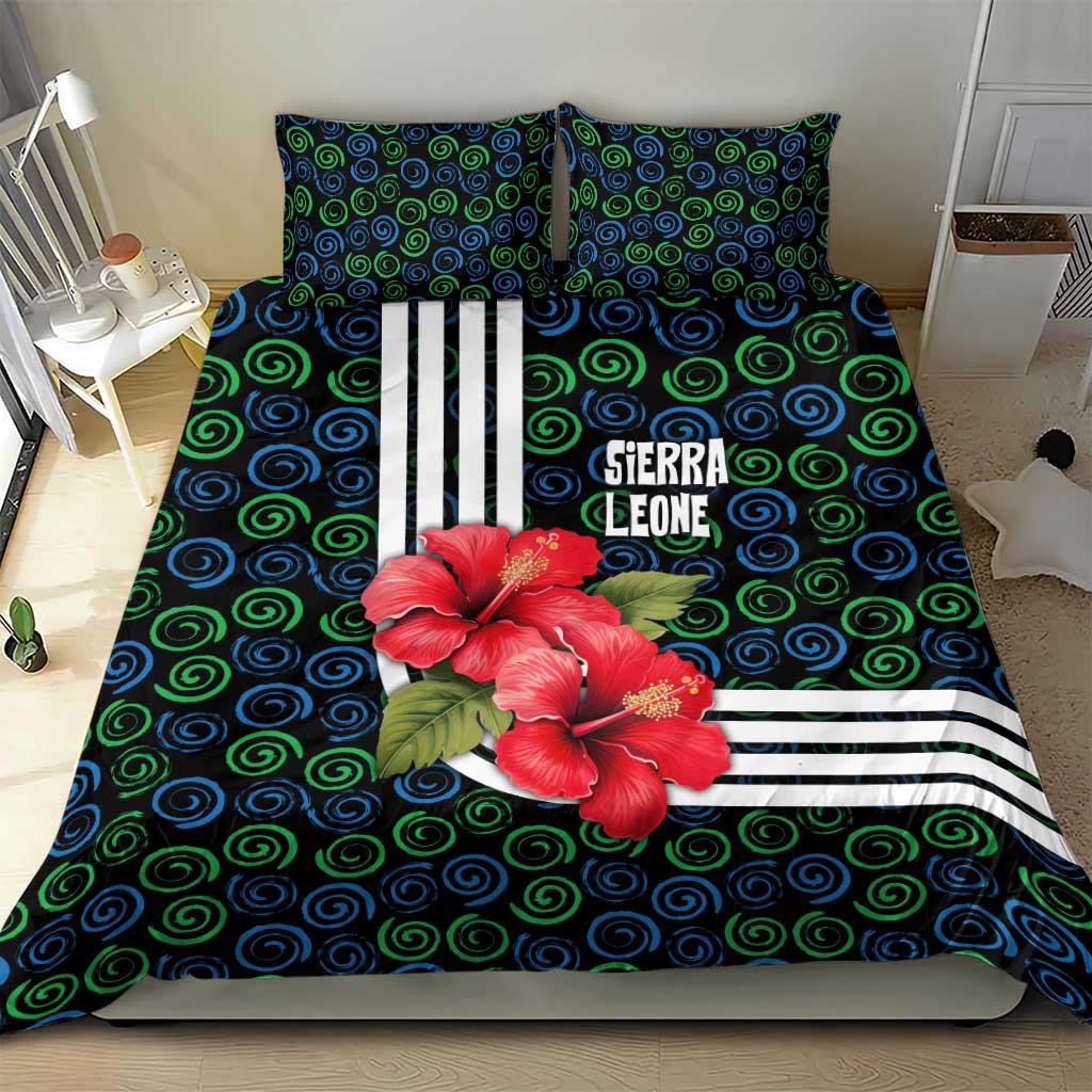 Sierra Leone Bedding Set Red Hibiscus Floral Design