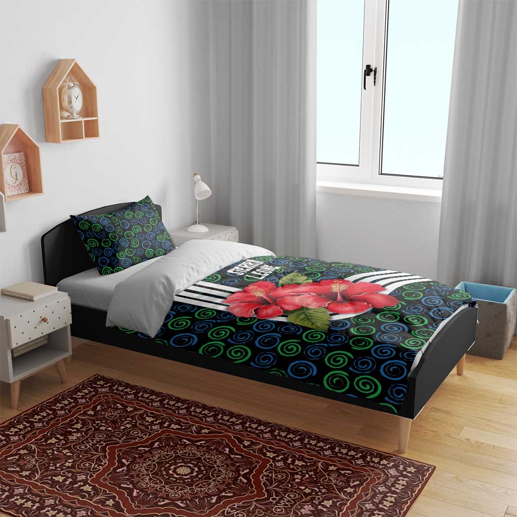 Sierra Leone Bedding Set Red Hibiscus Floral Design