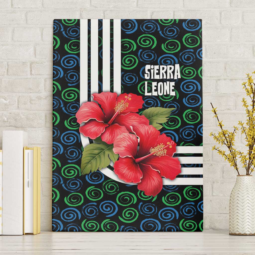 Sierra Leone Canvas Wall Art Red Hibiscus Floral Design