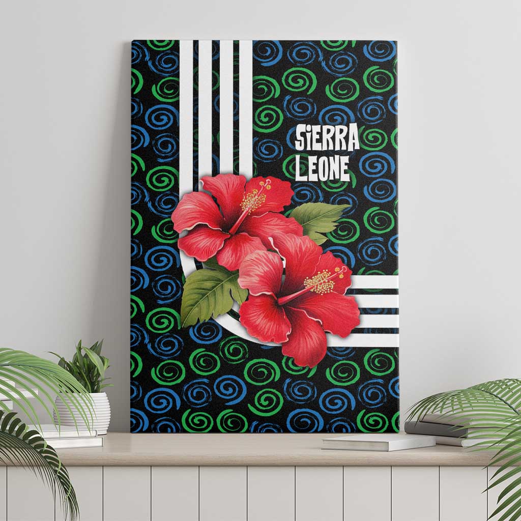 Sierra Leone Canvas Wall Art Red Hibiscus Floral Design