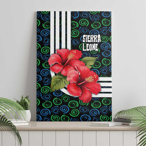 Sierra Leone Canvas Wall Art Red Hibiscus Floral Design