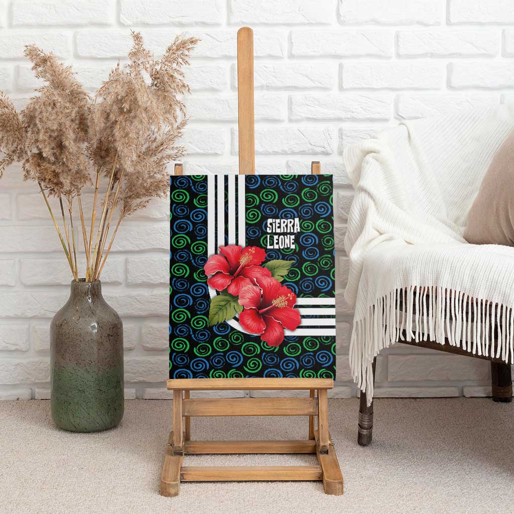 Sierra Leone Canvas Wall Art Red Hibiscus Floral Design