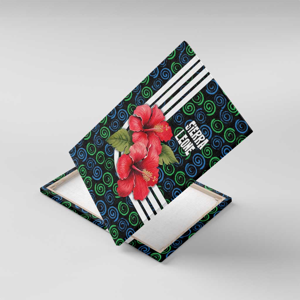 Sierra Leone Canvas Wall Art Red Hibiscus Floral Design