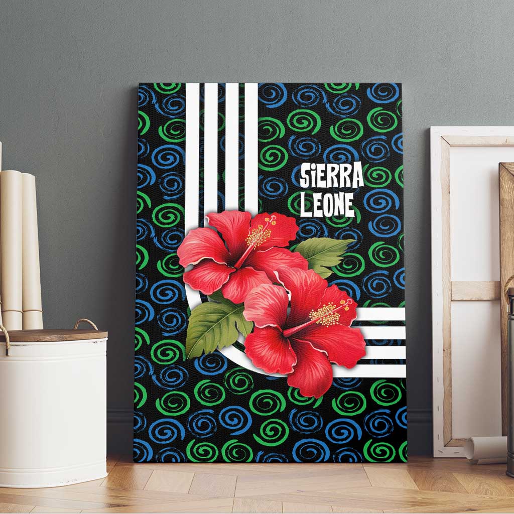 Sierra Leone Canvas Wall Art Red Hibiscus Floral Design