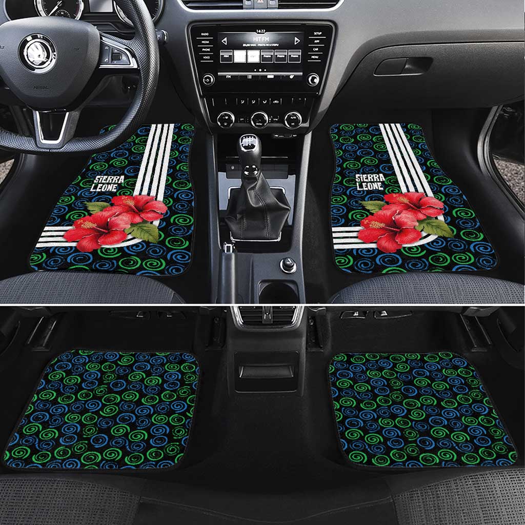 Sierra Leone Car Mats Red Hibiscus Floral Design