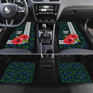 Sierra Leone Car Mats Red Hibiscus Floral Design