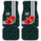 Sierra Leone Car Mats Red Hibiscus Floral Design