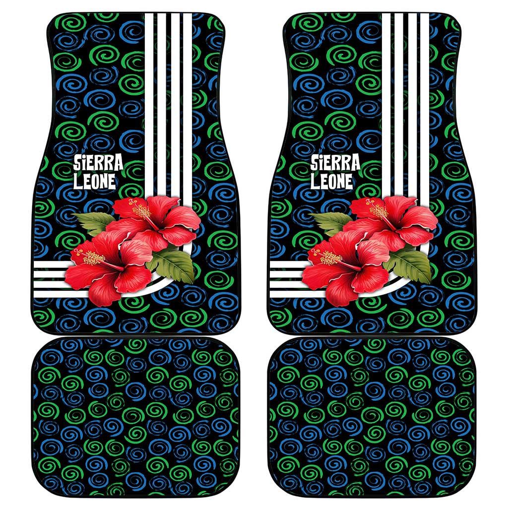 Sierra Leone Car Mats Red Hibiscus Floral Design