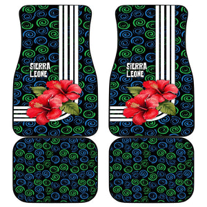 Sierra Leone Car Mats Red Hibiscus Floral Design