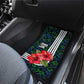 Sierra Leone Car Mats Red Hibiscus Floral Design