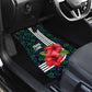 Sierra Leone Car Mats Red Hibiscus Floral Design