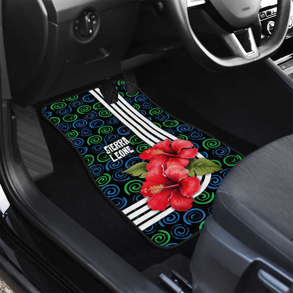 Sierra Leone Car Mats Red Hibiscus Floral Design