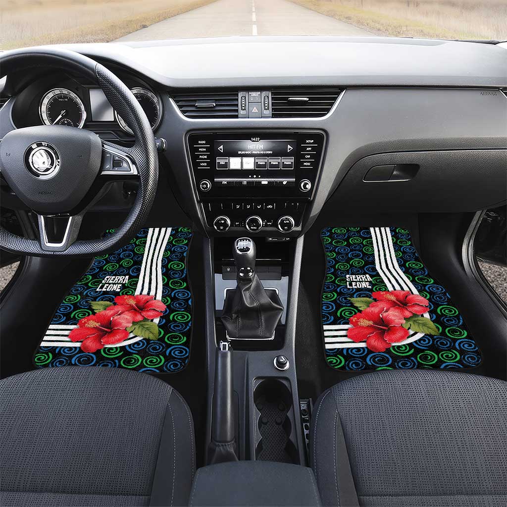 Sierra Leone Car Mats Red Hibiscus Floral Design