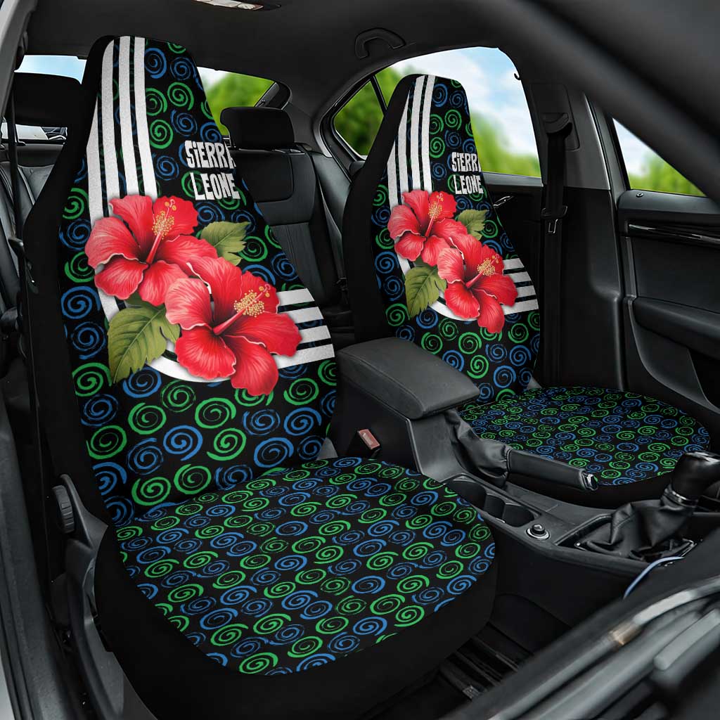 Sierra Leone Car Seat Cover Red Hibiscus Floral Design