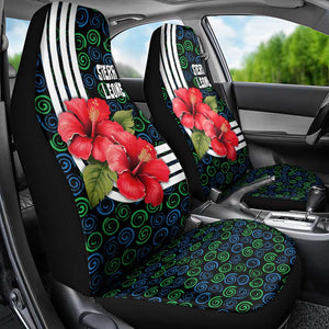 Sierra Leone Car Seat Cover Red Hibiscus Floral Design