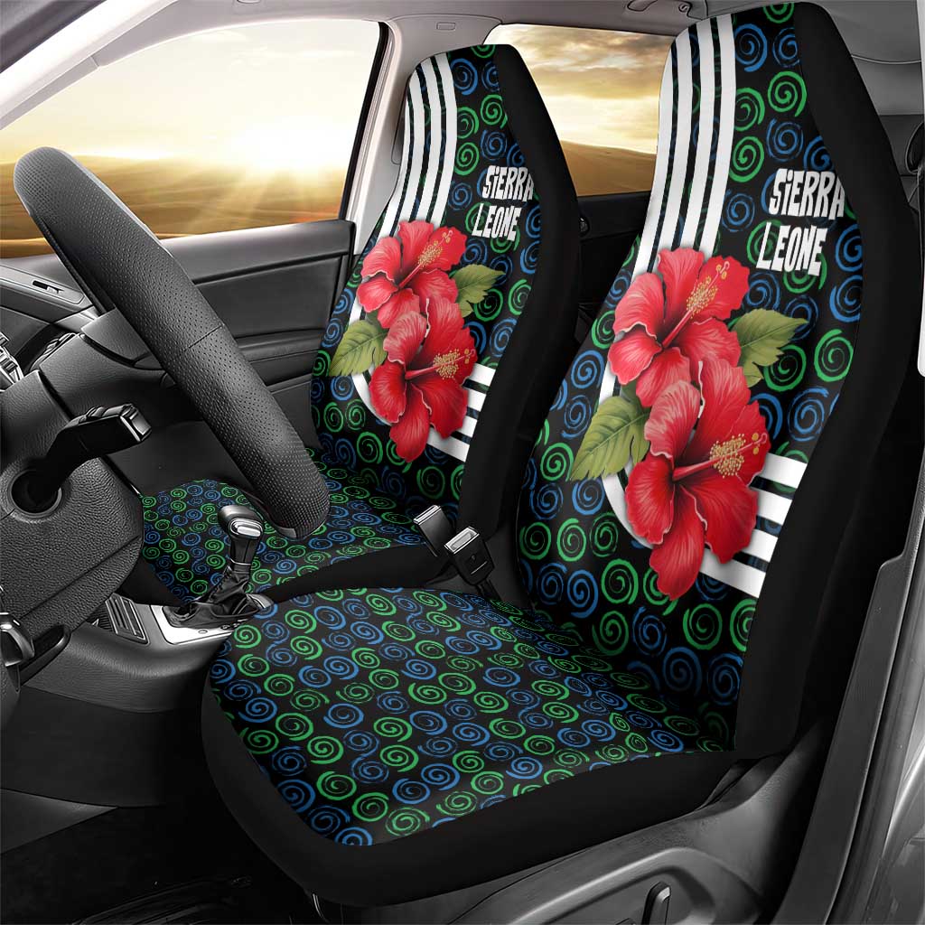 Sierra Leone Car Seat Cover Red Hibiscus Floral Design
