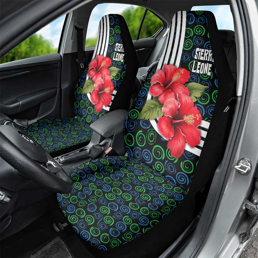 Sierra Leone Car Seat Cover Red Hibiscus Floral Design