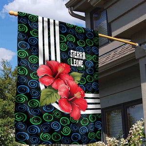 Sierra Leone Garden Flag Red Hibiscus Floral Design