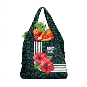 Sierra Leone Grocery Bag Red Hibiscus Floral Design