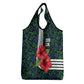 Sierra Leone Grocery Bag Red Hibiscus Floral Design
