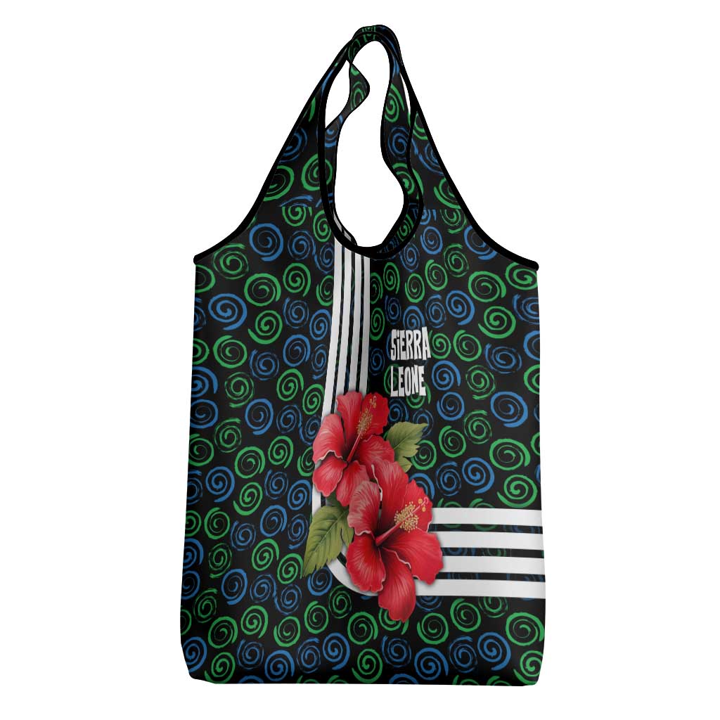 Sierra Leone Grocery Bag Red Hibiscus Floral Design
