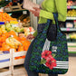 Sierra Leone Grocery Bag Red Hibiscus Floral Design