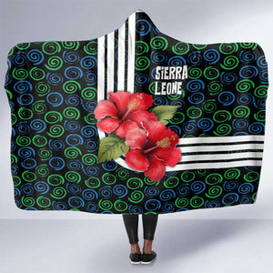 Sierra Leone Hooded Blanket Red Hibiscus Floral Design