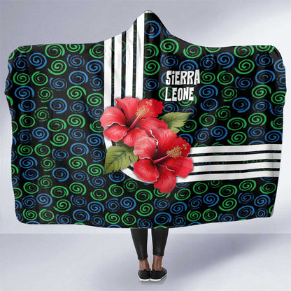 Sierra Leone Hooded Blanket Red Hibiscus Floral Design