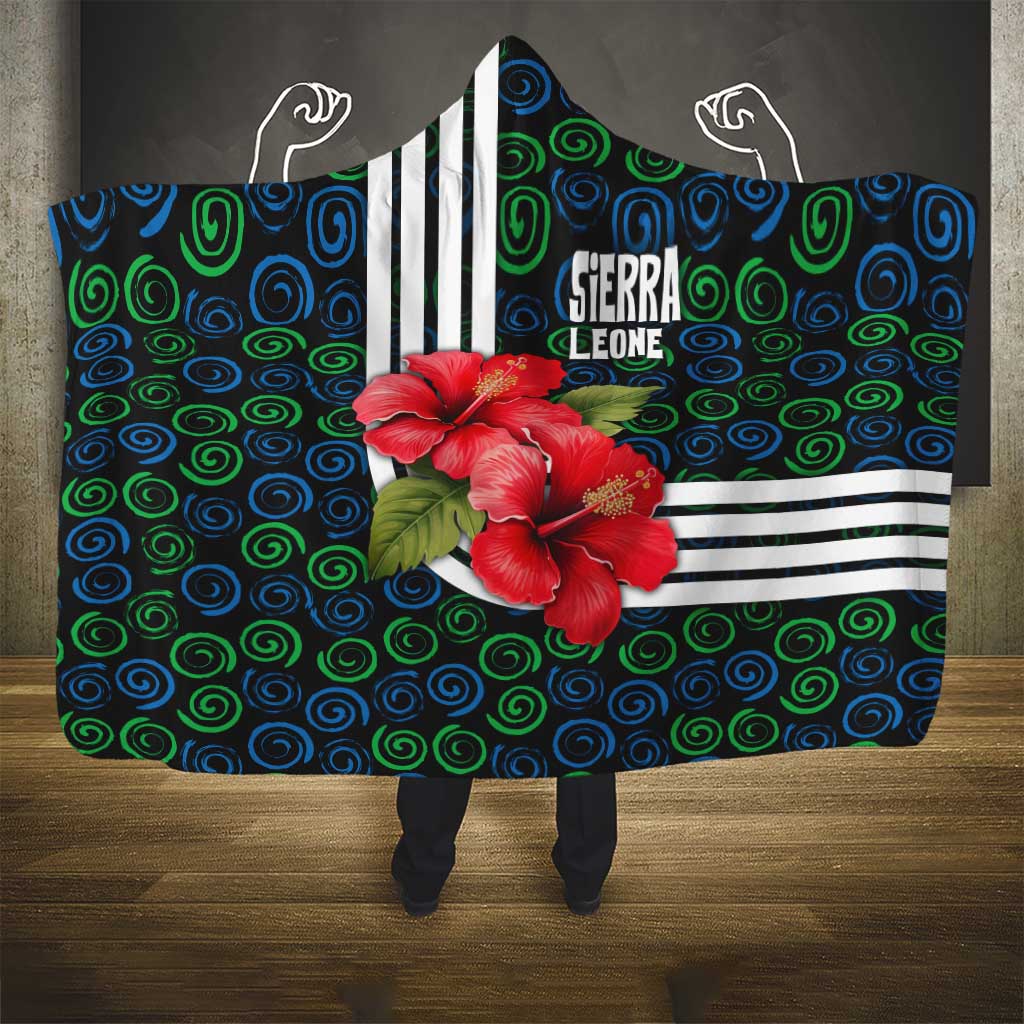 Sierra Leone Hooded Blanket Red Hibiscus Floral Design