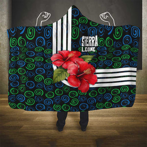 Sierra Leone Hooded Blanket Red Hibiscus Floral Design