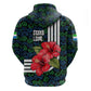 Sierra Leone Hoodie Red Hibiscus Floral Design