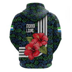Sierra Leone Hoodie Red Hibiscus Floral Design