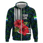 Sierra Leone Hoodie Red Hibiscus Floral Design