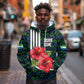 Sierra Leone Hoodie Red Hibiscus Floral Design