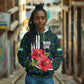 Sierra Leone Hoodie Red Hibiscus Floral Design