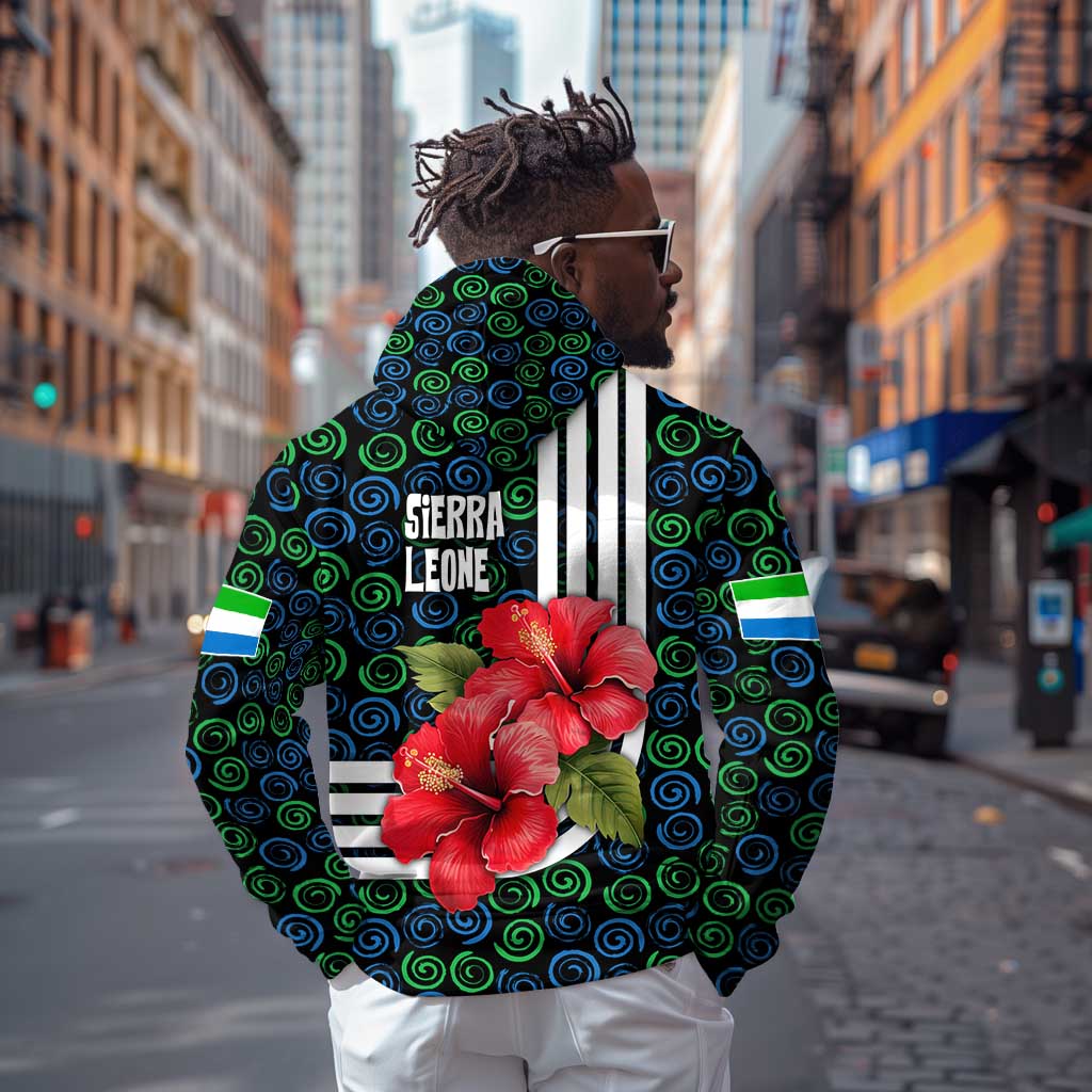 Sierra Leone Hoodie Red Hibiscus Floral Design