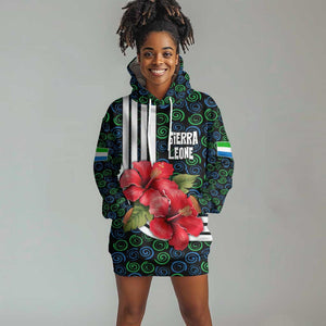 Sierra Leone Hoodie Dress Red Hibiscus Floral Design
