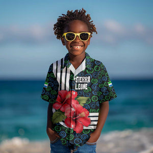 Sierra Leone Kid Hawaiian Shirt Red Hibiscus Floral Design